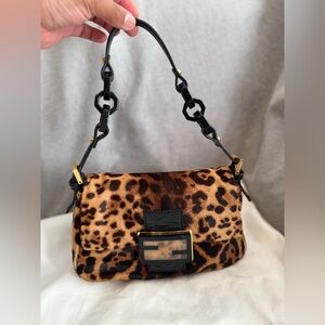 Fendi Mini Mama Baguette in Leopard Pony Hair
